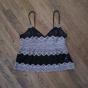 Black and brown lace top